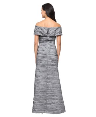 Women's Crinkle Detail Off-The-Shoulder Gown