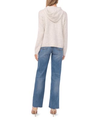 Women's Valentine's Heart Motif Long-Sleeve Hoodie Sweater