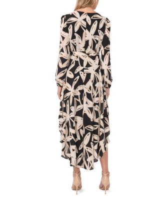 Women's V-Neck Tie Waist Maxi Dress