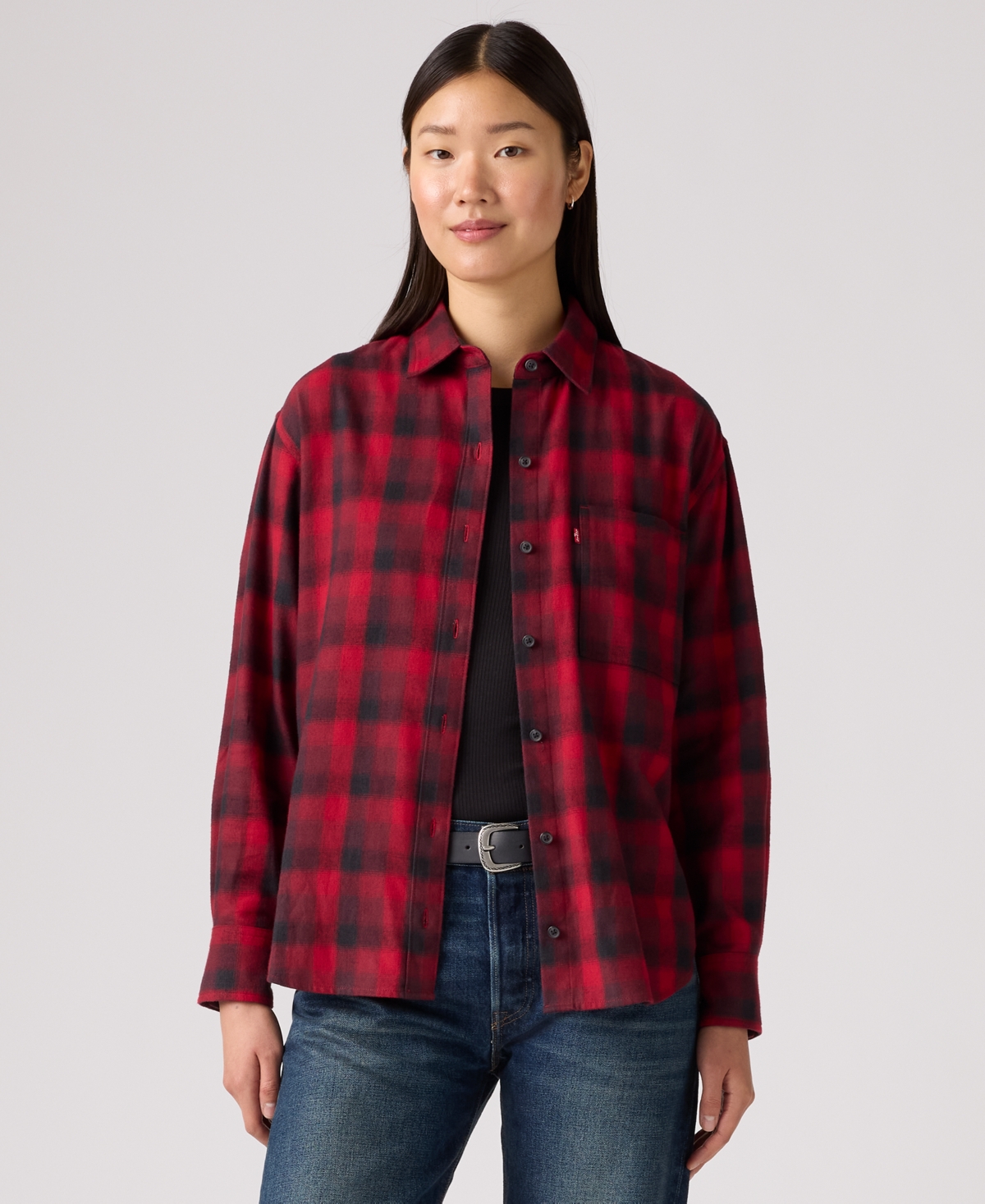 Levi's Women's Henriette Flannel Long Sleeve Shirt In Red