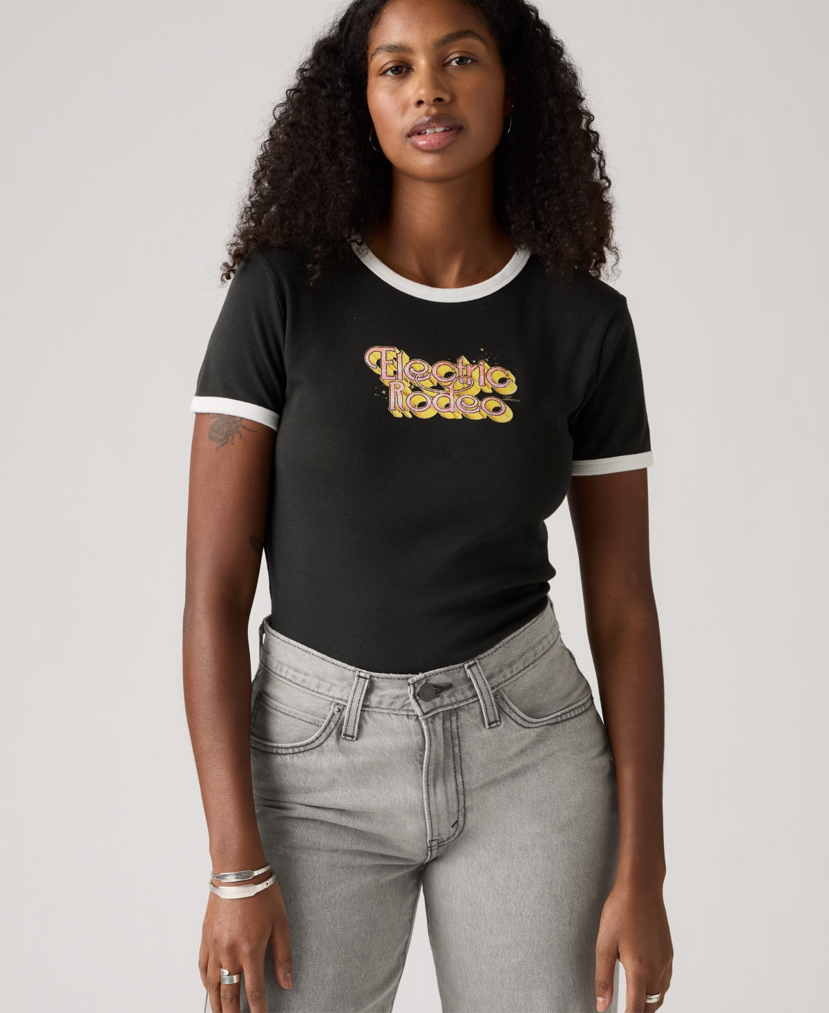 Levi's Women's Graphic Ringer Rickie T-shirt In Black