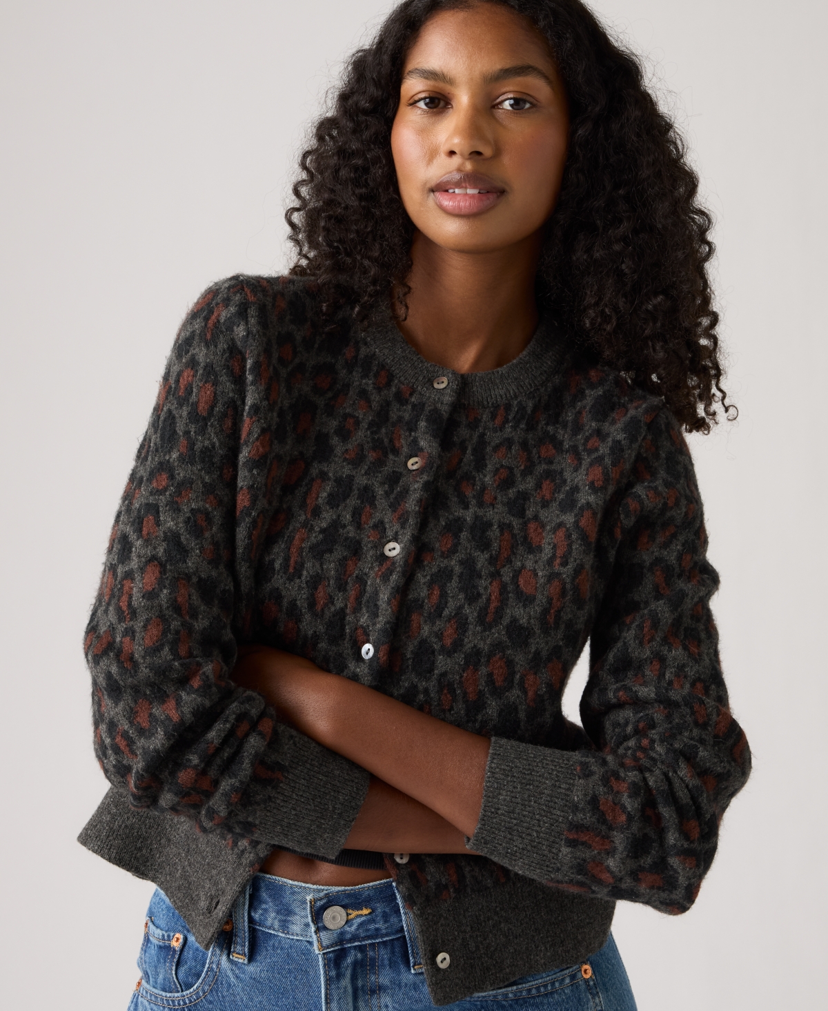 Levi's Tara Wooly Cardigan In Animal Print