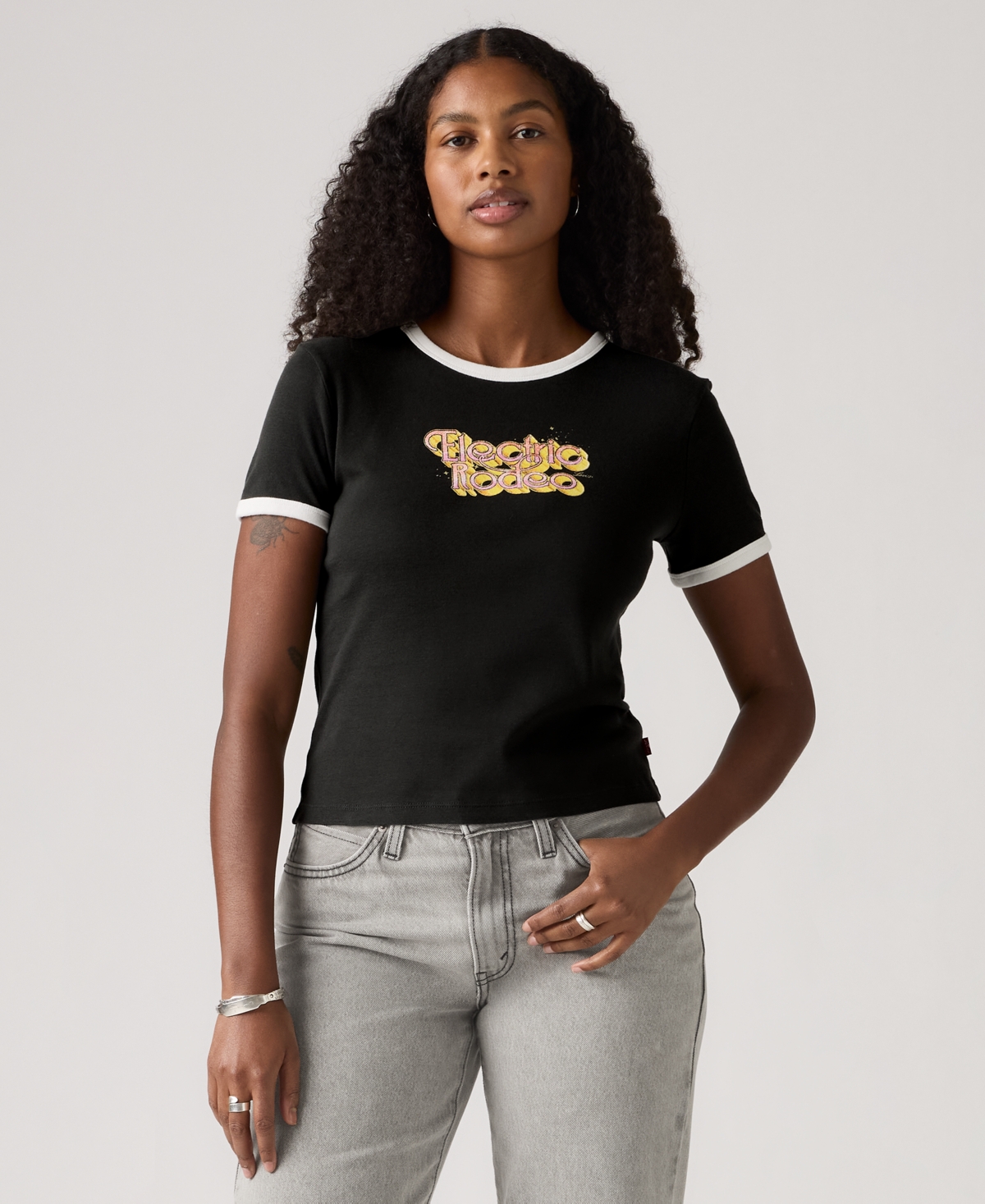 Levi's Women's Graphic Ringer Rickie T-shirt In Black