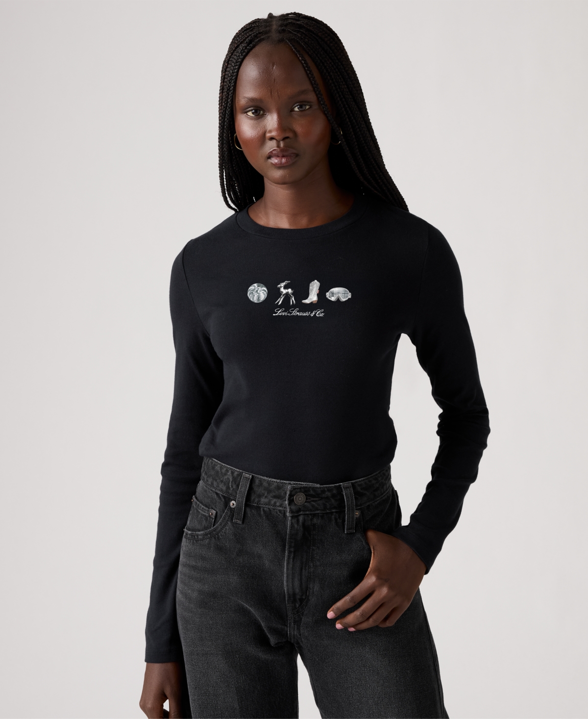 Levi's Women's Graphic Essential Long Sleeve T-shirt In Black