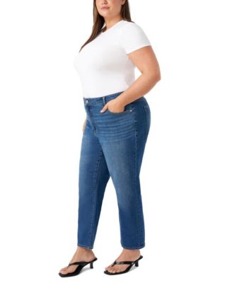 Plus Size Vintage Straight Ankle Jeans
