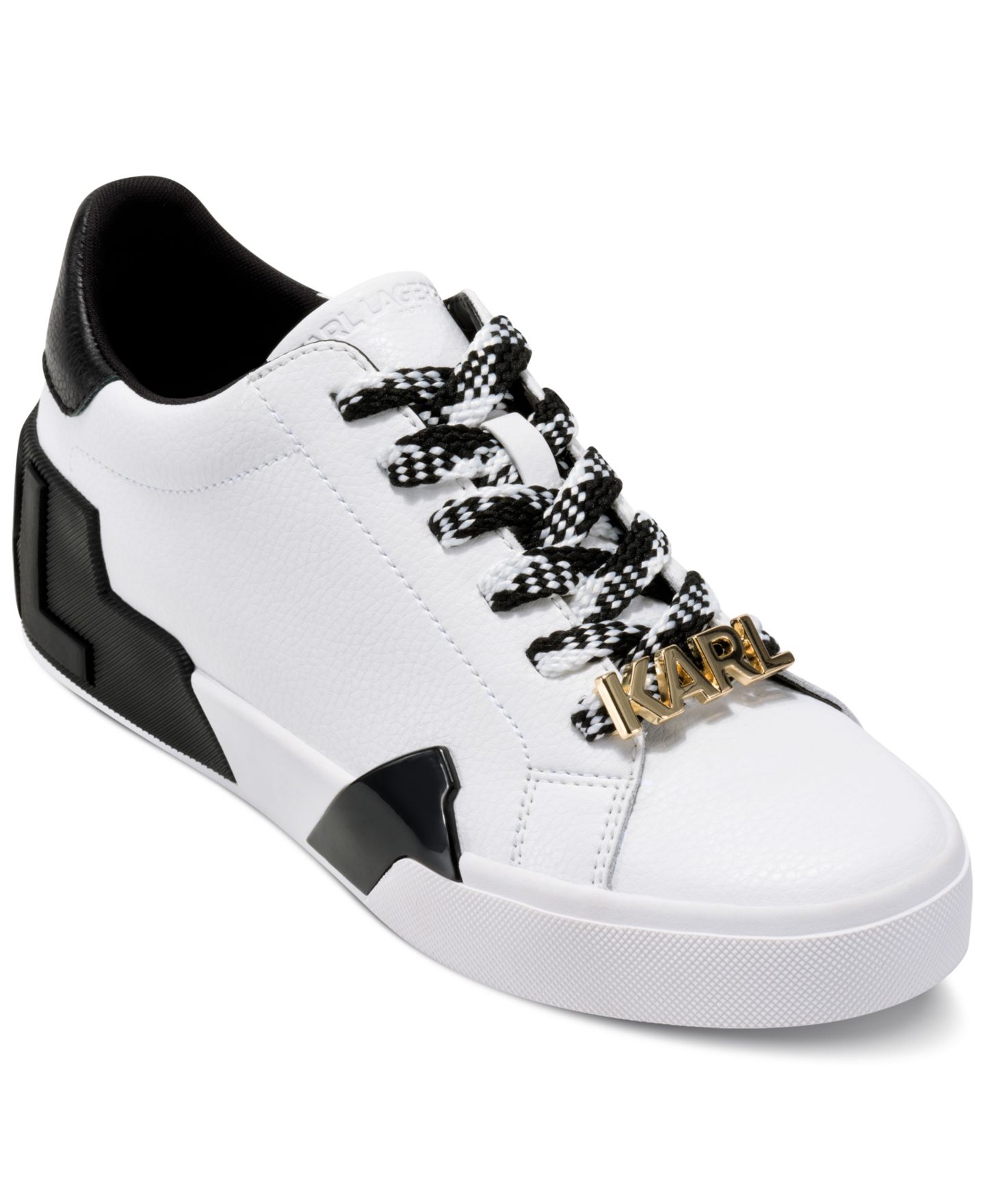 Женские кроссовки KARL LAGERFELD PARIS Melora Lace-Up, цвет: Яркий белый / Чёрный — фото 1
