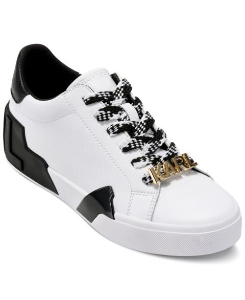 Женские кроссовки KARL LAGERFELD PARIS Melora Lace-Up, цвет: Яркий белый / Чёрный
