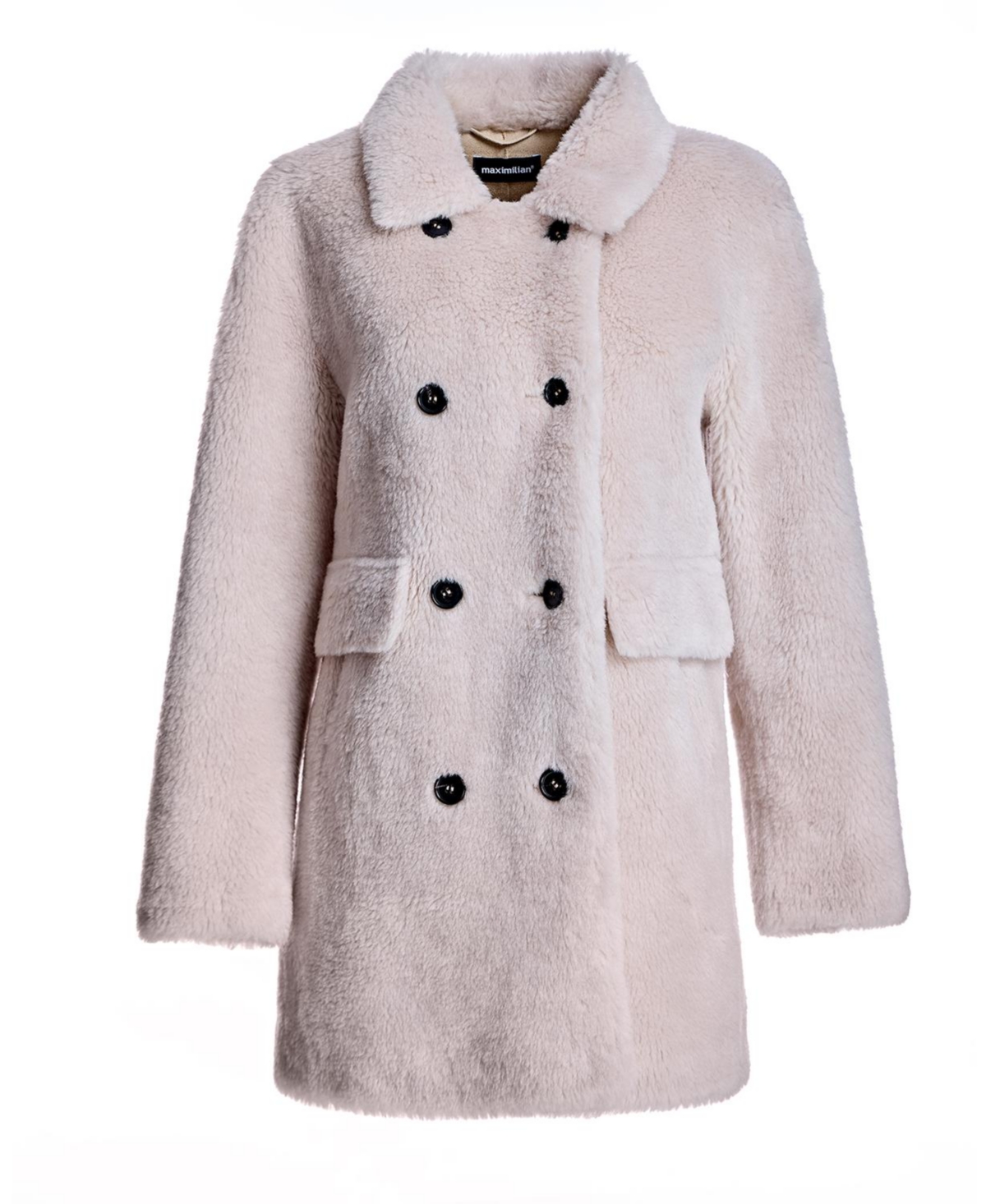 Julia & Stella by Maximilian Women's Lamb's Wool Pea Coat