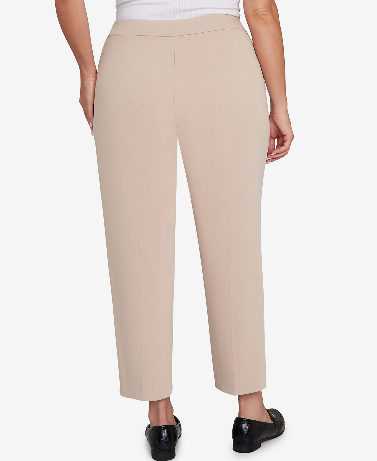 Alfred Dunner Plus Size Saratoga Springs Side Seam Pocket Average Length Twill Pants In Brown