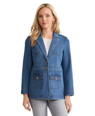 Women's 3 Button Patch Collar Jacket