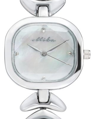 Metal Moderna Silver Plated Bracelet Watch, 80mm