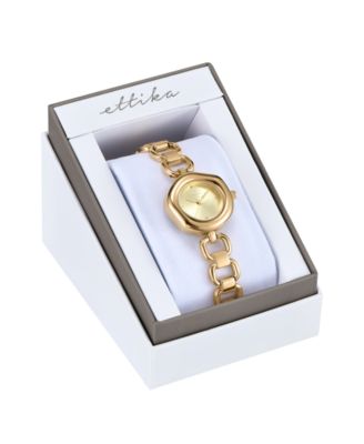 Open Circle Gold Plated Bracelet Watch, 85mm