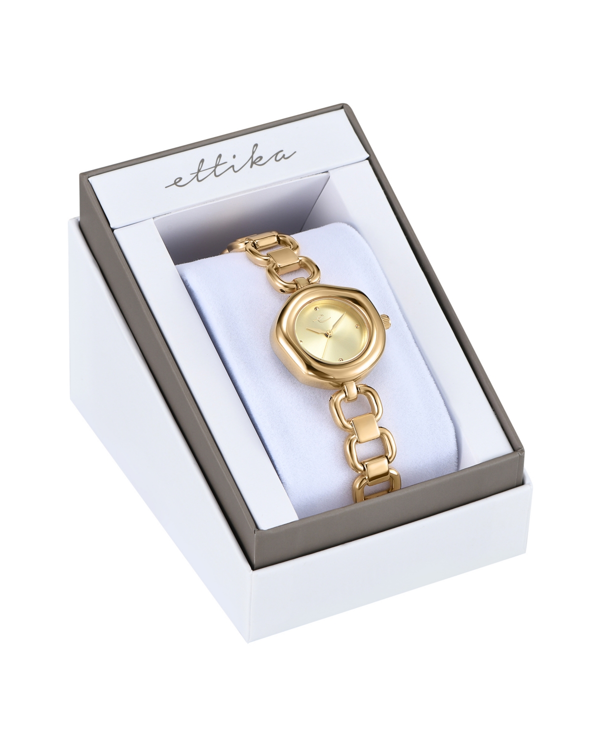 Ettika Open Circle Gold Plated Bracelet Watch, 85mm