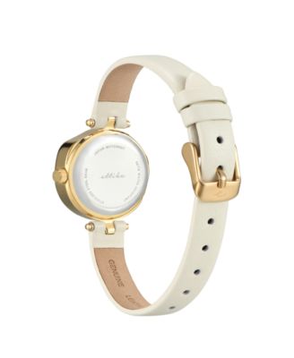 Open Circle Gold Plated Leather Watch,70-110mm
