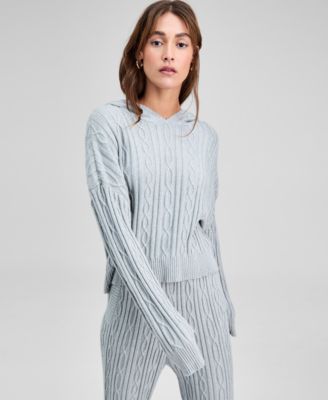 Women's Cable-Knit Pullover Hoodie