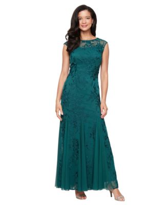 Alex Evenings - Petite Cap Sleeve Long A-Line Dress