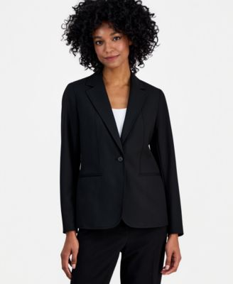 Single-Button Notched-Lapel Blazer