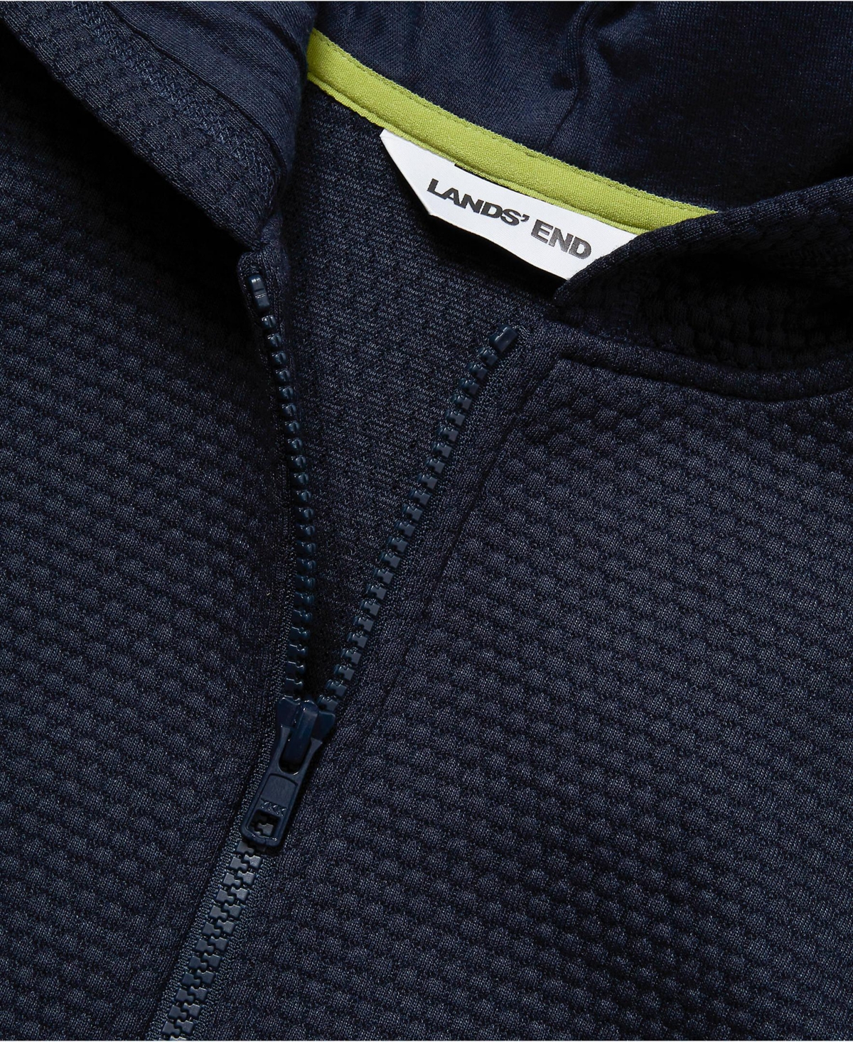 Lands' End Boys Texture Knit Zip Up Hoodie