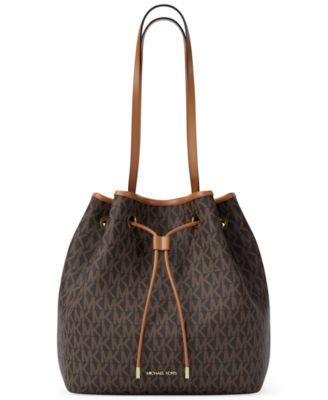 Michael Kors Women's Avery Signature Logo Bucket Messenger Handbag 