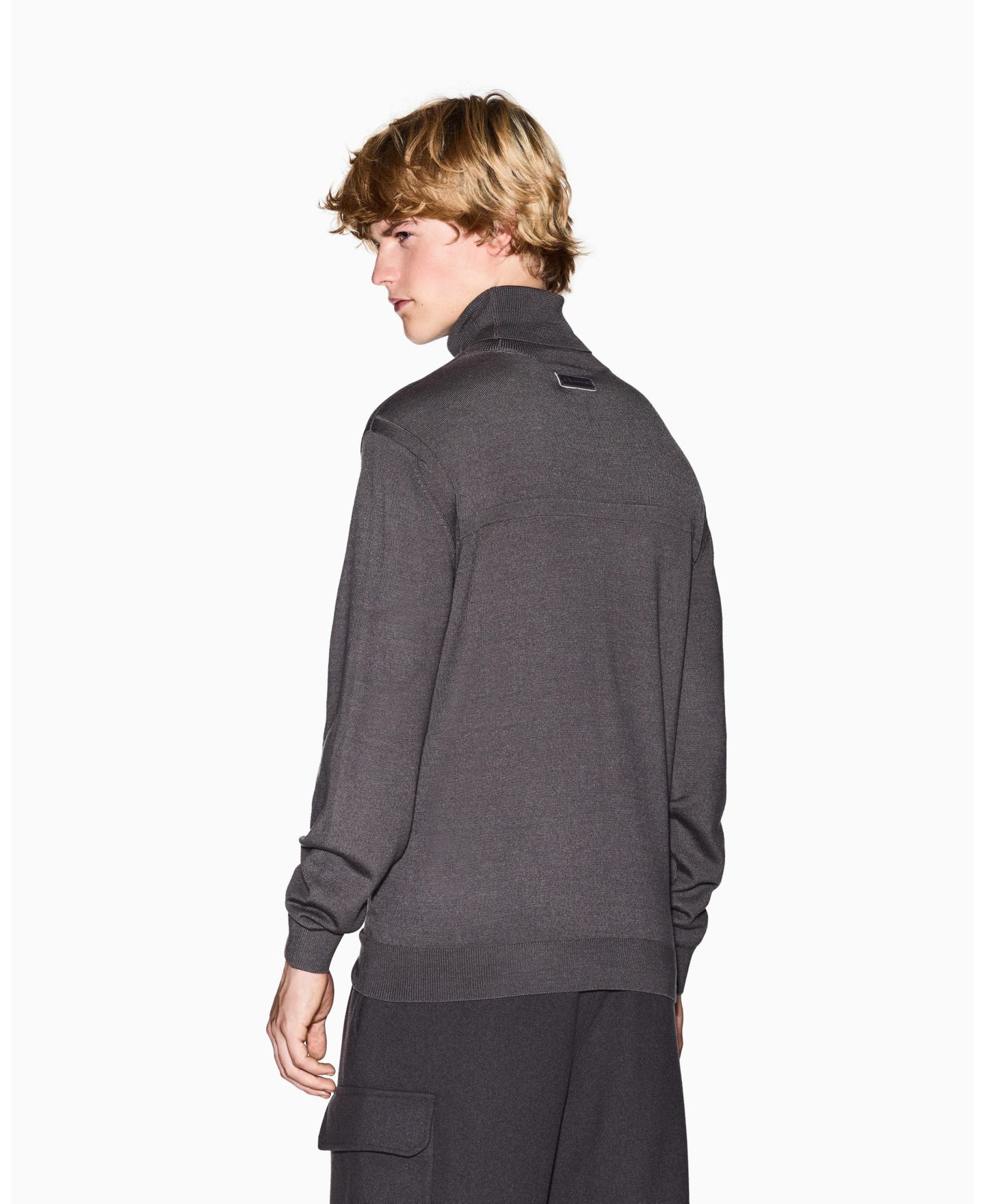 Мужской свитер A|X Armani Exchange Cozy Lab Wool Turtleneck, цвет: Тёмный серый — фото 4