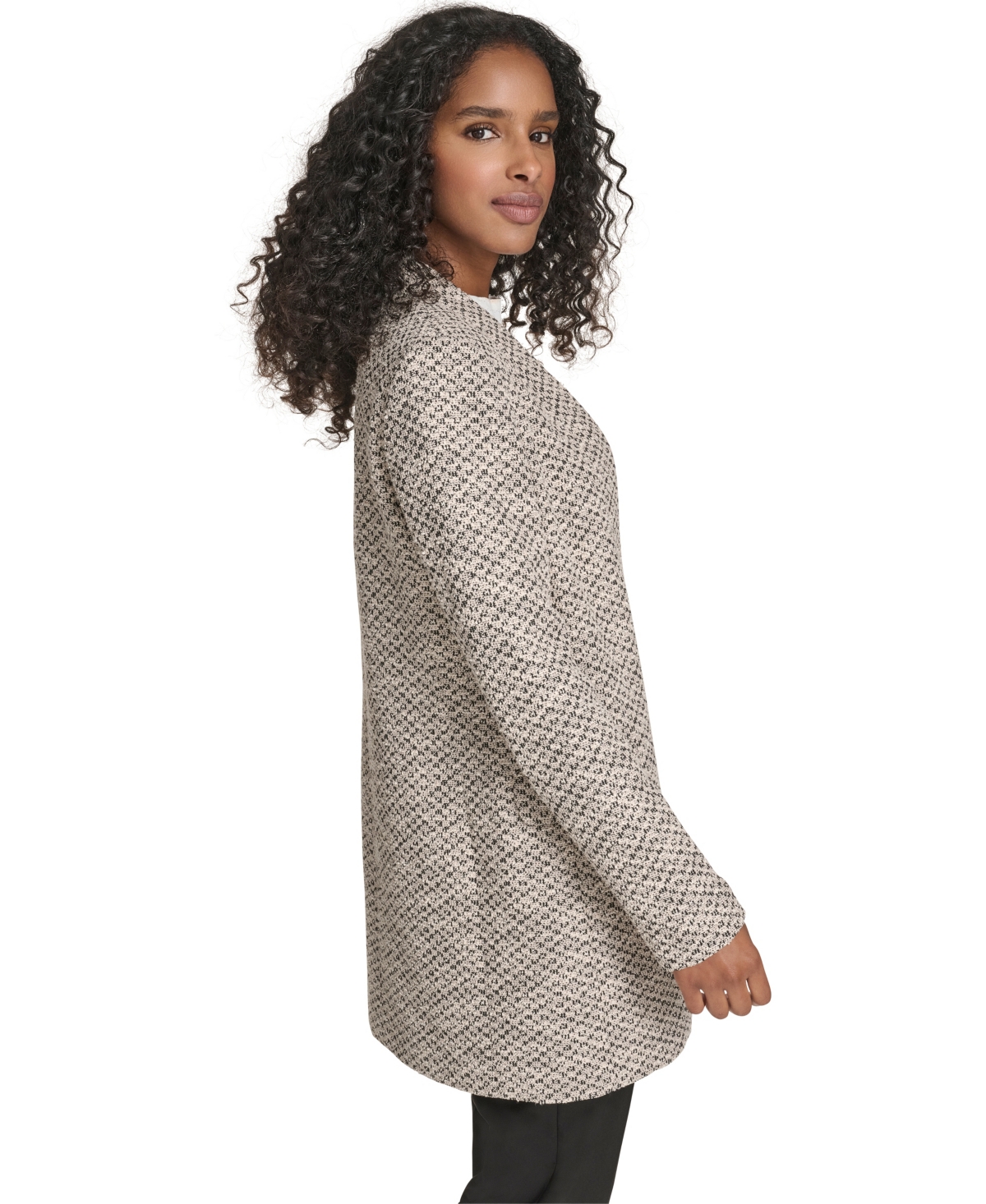 Calvin Klein Women's Novelty Topper Open Front Blazer In Gray