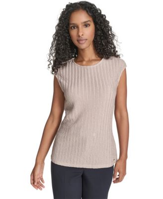 Calvin Klein - Women's Textured Cap Sleeve Top