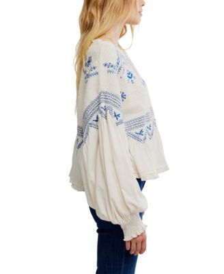 Women's Holly Crewneck Geometric Embroidered Top