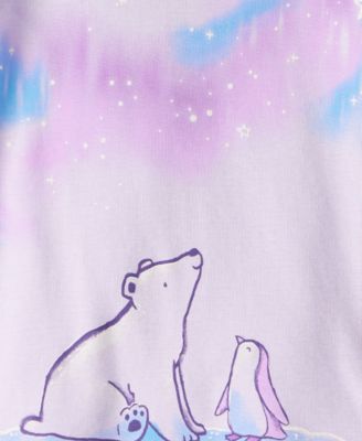 Girls' Toddler 2T-5T Penguin and Polar Bear Snug Fit Long-Sleeve and Pants, 4-Piece Pajama Set