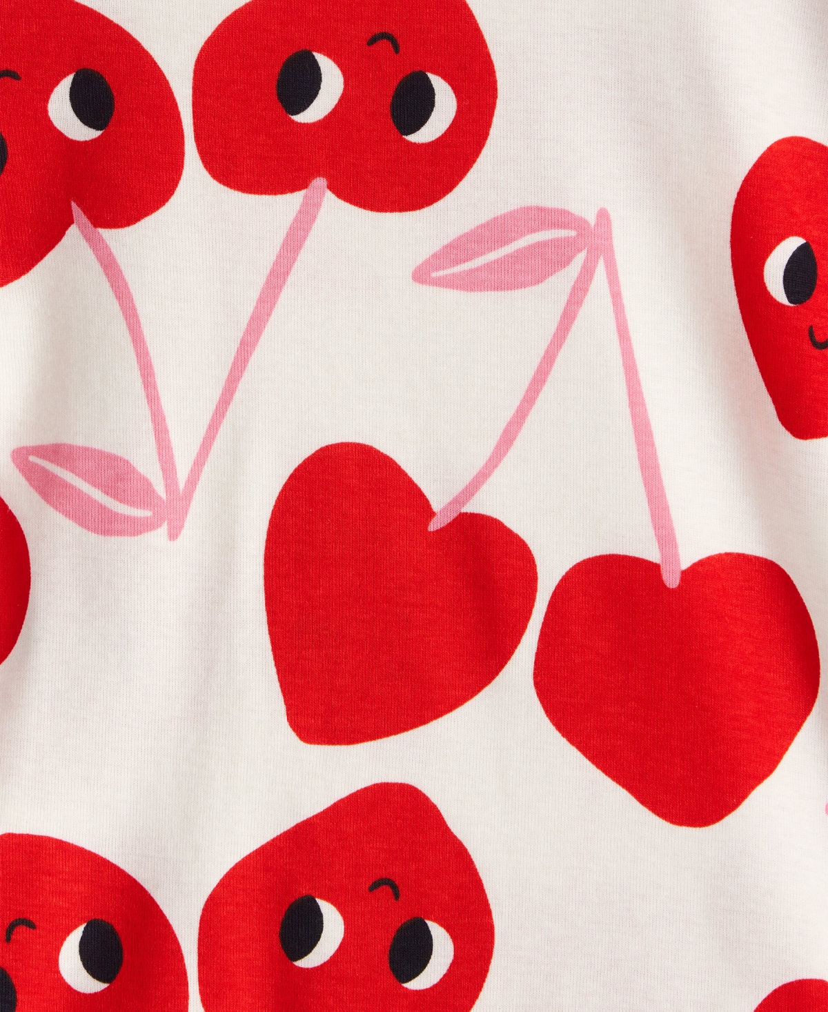Carter's Girls Toddler 2T-5T 4-Piece Cherry and Heart Snug Fit Long-Sleeve Top Pants Pajama Set