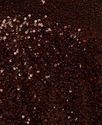 Papell Plus Size Sequin Boat Neck Mini Dress