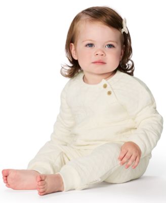 Baby Girls' Quilted Crewneck Top and Joggers, 2-Piece Set