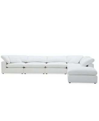 Fog 6-Pc. Fabric L-Sectional Ottoman End Sofa Set