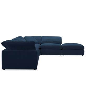 Fog 6-Pc. Fabric L-Sectional Ottoman End Sofa Set