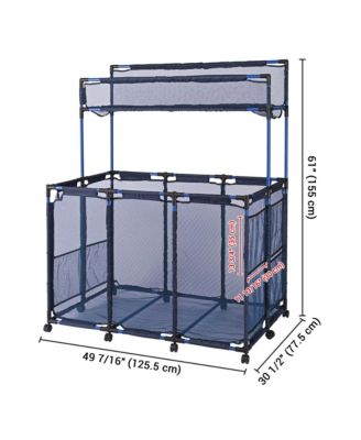 Mesh Pool Storage Bin Cart Rolling Toys Bin Storage 214 Gallon Organizer Extra Large 6 Wheels with Black Cover Replacement