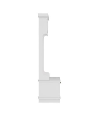 Streamdale Hall Tree Entryway Shoe Bench Coat Rack Hooks - White
