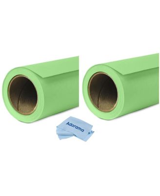 2 Pack Widetone Seamless Background Paper, 86" wide x 36' Mint Green, #40 - With Microfiber Cleaning Cloth