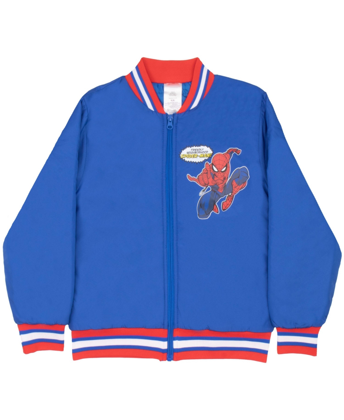 Spider-Man Boys Marvel Zip-Up Graphic Print Superheroes Varsity Bomber Jacket