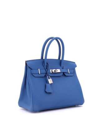 Birkin 30 Handbag Blue Togo with Palladium Hardware