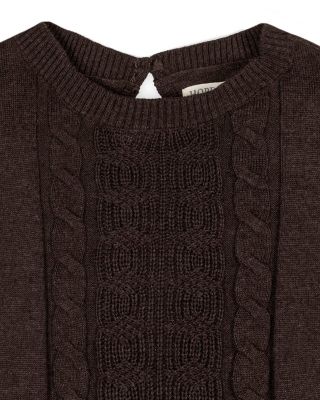 Little and Big Girls' Organic Flutter Sleeve Cable Sweater Dress