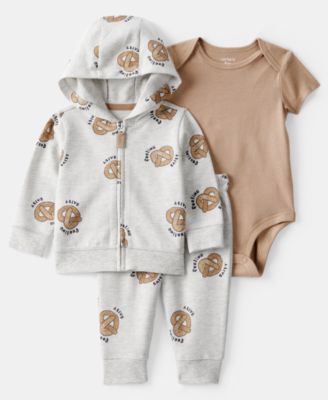 Carter's - Baby Boys 3-Piece Long-Sleeve Hoodie, Bodysuit and Pants Set