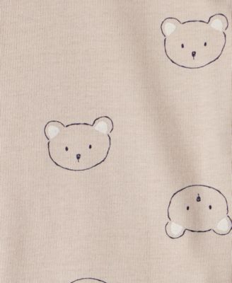 Baby Boys' Bear Print Long-Sleeve Bodysuit and Pants, 3-Piece Set