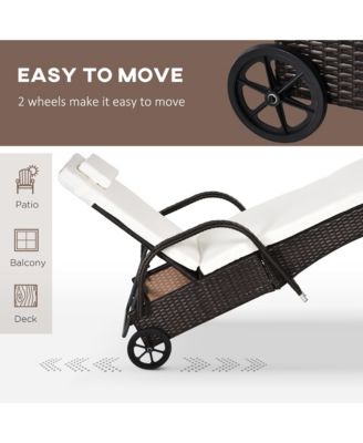 Pool Furniture, 2 Lounge Chairs & Table, Wheels, Cushioned,