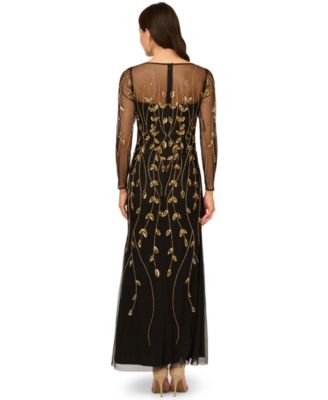 Women's Beaded Long-Sleeve Dress