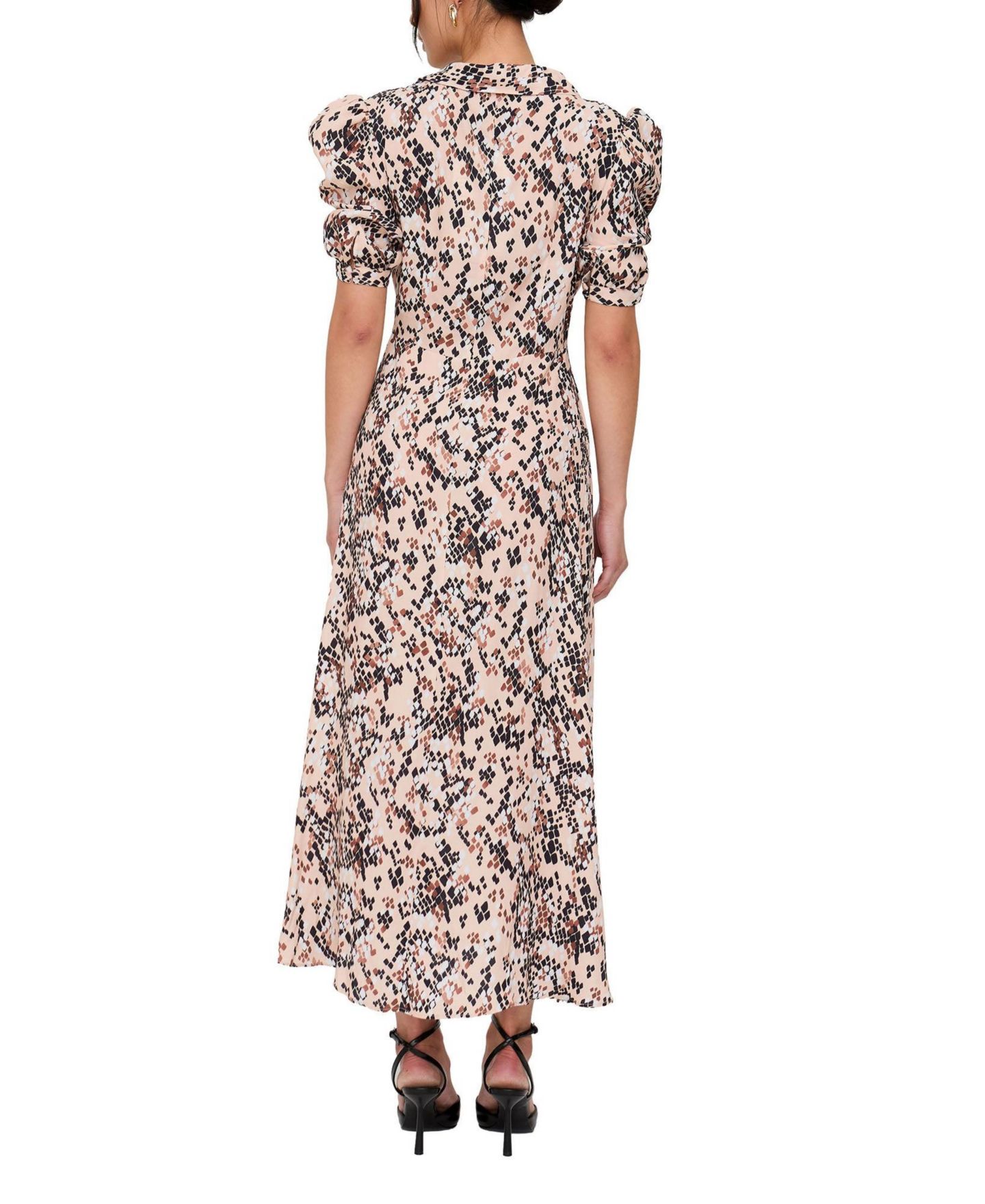 Женское платье Lily and Lionel London Julia Button Down Print Maxi, цвет: Коричневый — фото 3