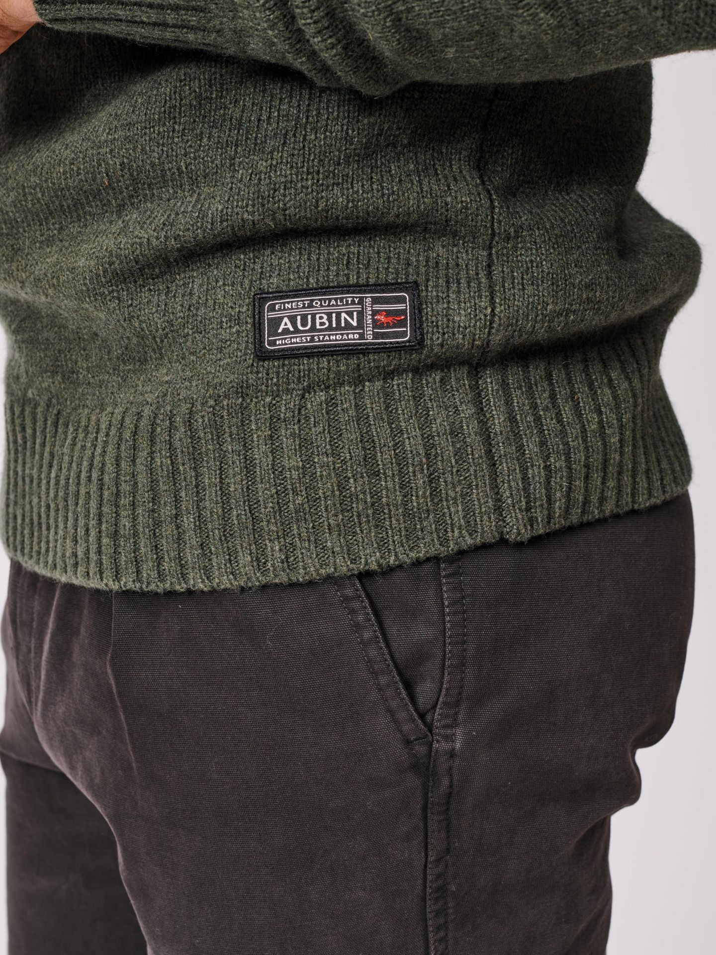 Мужской свитер Aubin Pelham Zip Neck, цвет: Тёмный зелёный — фото 6