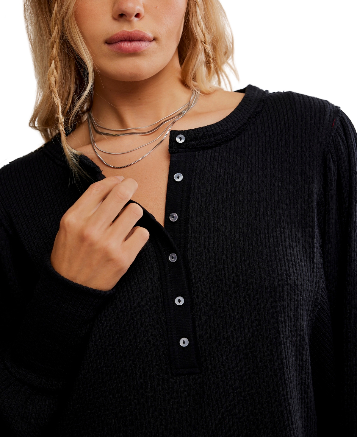 Free People Women's Quinn Dolman Balloon Sleeve Top