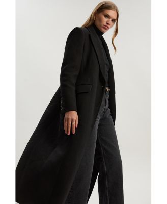 Women's Wool Blend Tailored Fitted Maxi Coat