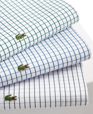 Lacoste Home - Grid 200 Thread Count Percale Queen Sheet Set