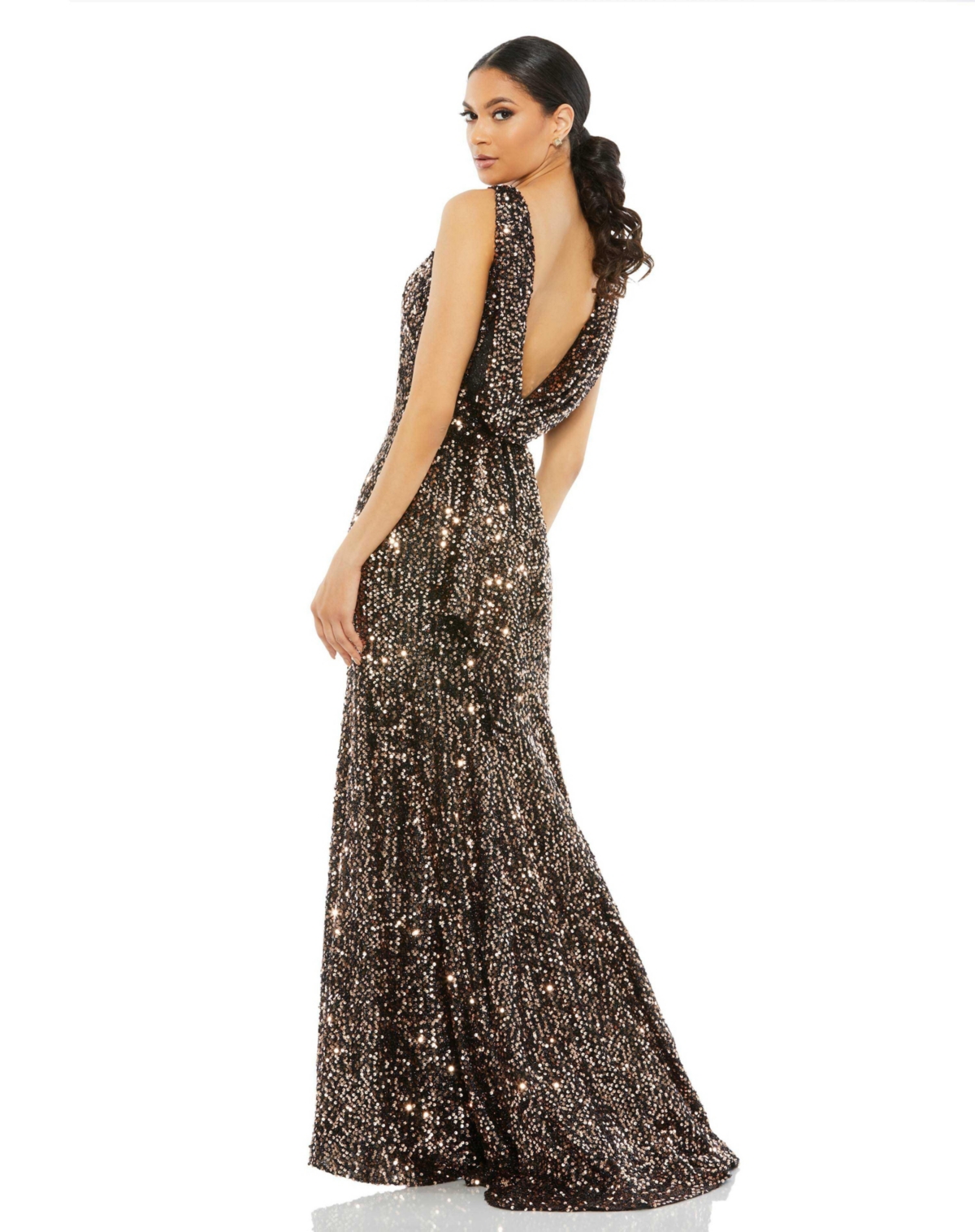 Mac Duggal Women's Ieena Sequined One Shoulder Cut Out Gown