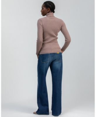 Maternity Wide-Leg Dad Jeans w\ Stretchy High-Rise Belly Band